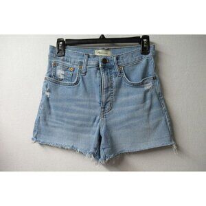 Madewell Shorts Woman's 26 Blue Light Wash Relaxed High Rise Denim Fringe Shorts